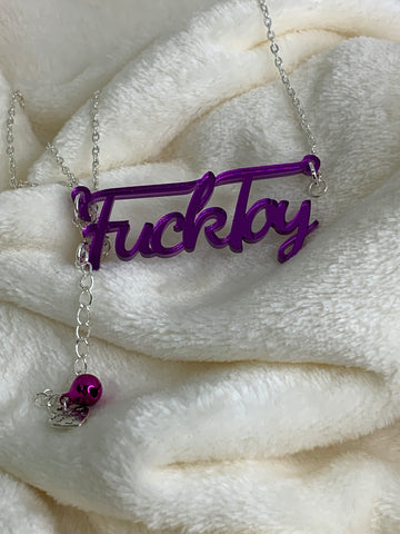 Fuck Toy slogan necklace