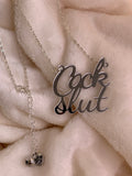Cock Slut slogan necklace